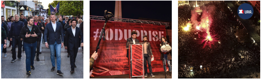 URA aktivisti na građanskim protestima